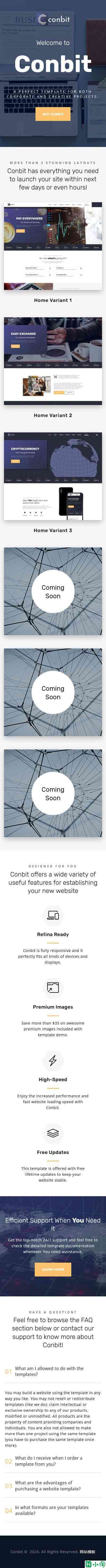 区块链产品展示网站模板-手机预览